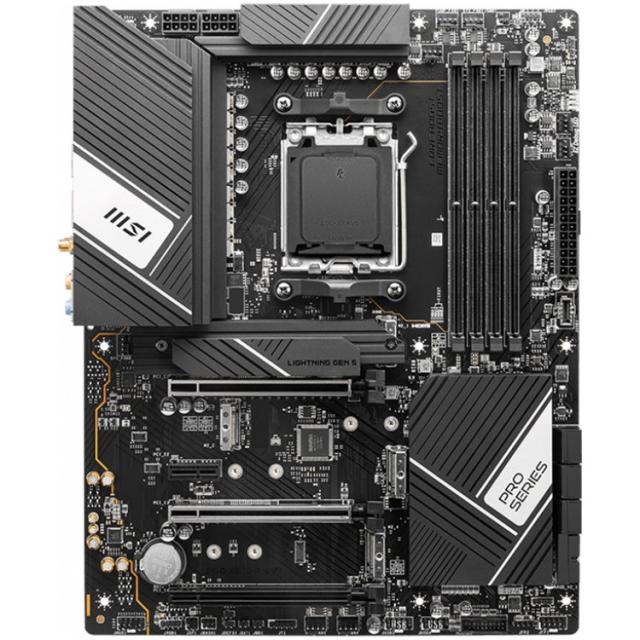 Дънна платка MSI PRO X670-P WIFI, Socket AM5, 4x DDR5, 4x M.2 slots, 3x PCIe x16 slots, Wi-Fi 6E, BT, 1x HDMI, 2x DP, 1x VGA, ATX