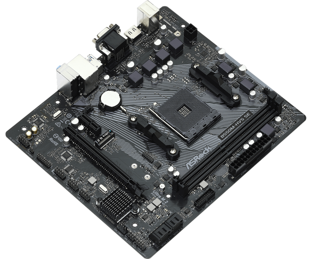 Дънна платка ASRock B550M-HVS SE, AM4, 2x DDR4, 4x SATA 6Gb/s, 1x M.2 PCIe Gen3x4, HDMI, VGA