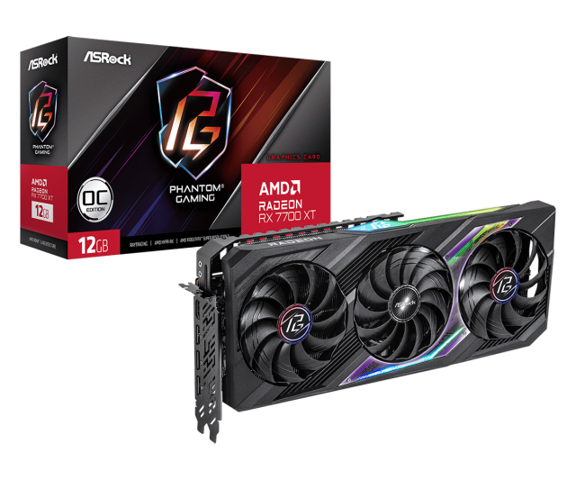 Видео карта ASRock AMD RADEON RX 7700 XT Phantom Gaming 12GB GDDR6< 192-bit, HDMI, 3xDP