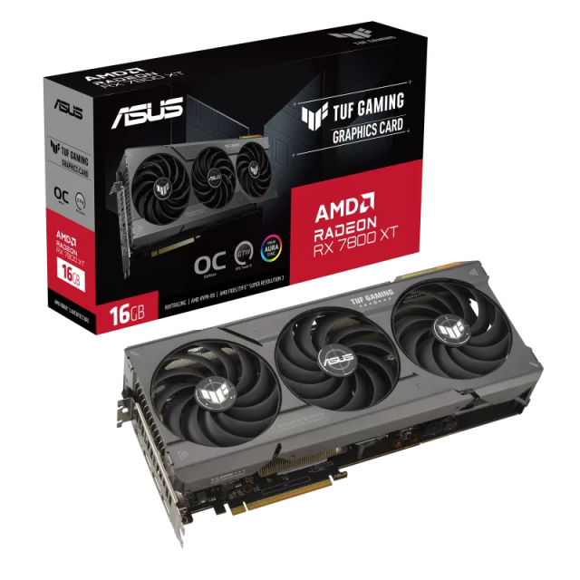 Видео карта ASUS TUF GAMING RX7800 XT, 16GB GDDR6, 256-bit, HDMI, 3xDP