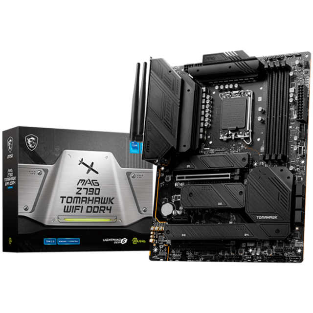 Дънна платка MSI MAG Z790 TOMAHAWK WIFI DDR4, LGA1700, DDR4, 2x PCIe x16 slots, 4x M.2 slots, 1x HDMI, 1x DP, 2x USB 3.2 Gen1, 1x USB 3.2 Gen2, 4x USB 2.0, Type-C, ATX