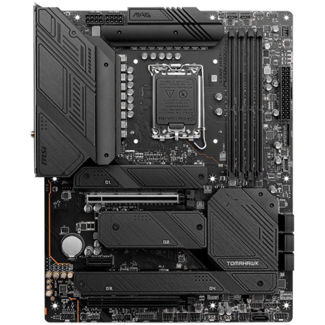 Дънна платка MSI MAG Z790 TOMAHAWK WIFI DDR4, LGA1700, DDR4, 2x PCIe x16 slots, 4x M.2 slots, 1x HDMI, 1x DP, 2x USB 3.2 Gen1, 1x USB 3.2 Gen2, 4x USB 2.0, Type-C, ATX