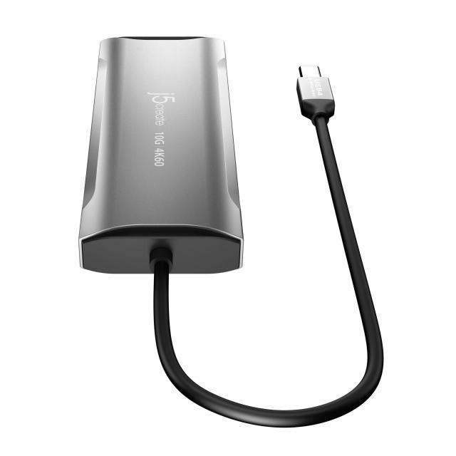 Мултипортов адаптер, j5create Mini Dock JCD393, USB-C E-Mark, USB, HDMI, Ethernet, SD, microSD