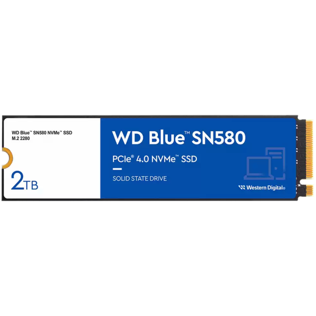 Western Digital Blue SN580 SSD 2TB M.2 SSD, PCIe Gen4 NVMe