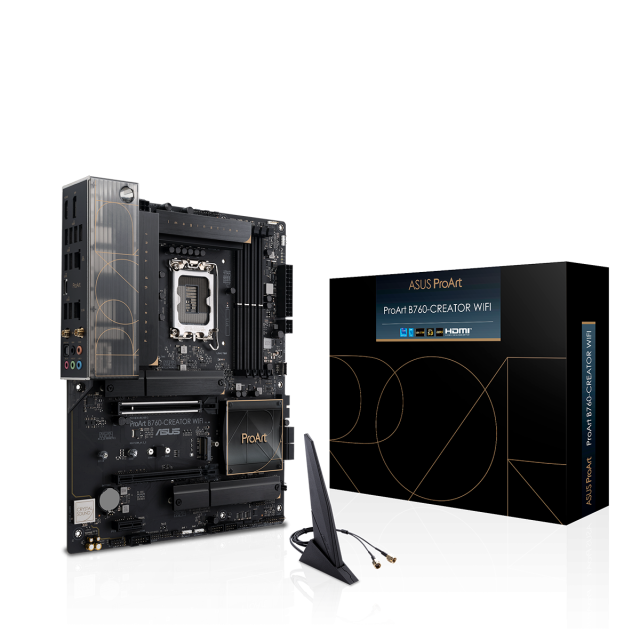 Дънна платка ASUS ProArt B760-Creator WiFi, LGA 1700, 4x DDR5, PCIe 5.0, 3 x M.2, 4x SATA 6Gb/s ports, Wi-Fi 6, BT, 1x USB Type-C, ATX
