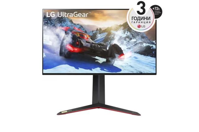 Монитор LG 27GP95RP-B, 27" (68.58 cm) IPS панел, UHD 4K UltraGear, 160Hz, 1ms, 400cd/m2, HDMI, DisplayPort, USB