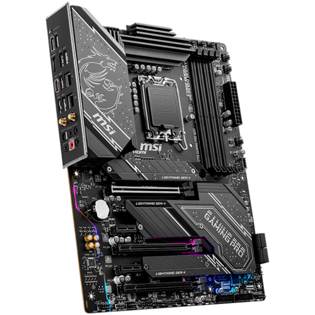 Дънна платка MSI MPG Z790 GAMING PRO WIFI, LGA 1700, 4x DDR5, 3.0 x16 slot, 3x M.2 slots, 1x USB 3.2 Gen 2 (Type-C), 4x USB 3.2 Gen 1, 1x HDMI, ATX