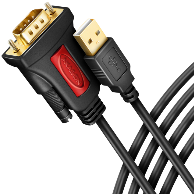 Кабел Axagon Active USB-A 2.0 към RS 232 