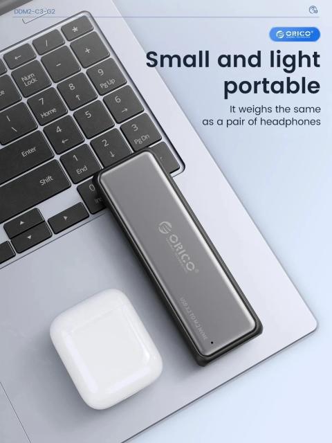 Кутия за SSD Orico M.2 NVMe/SATA M/B key - USB3.1 Type-C Gen.2 10Gbps