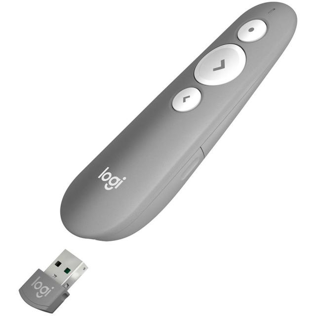 Лазерна показалка Logitech R500s, Bluetooth, Wireless 2.4GHz, Mid Grey