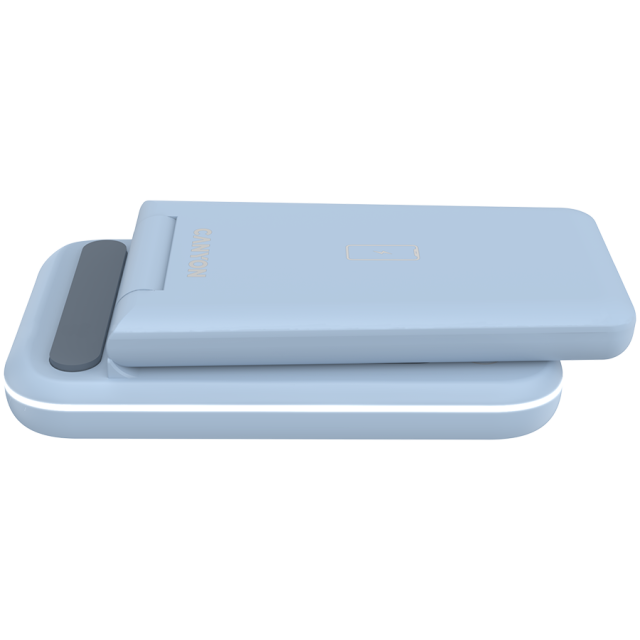 Безжична станция за зареждане на iWatch / iPhone / TWS слушалки Canyon WS-304, 3-В-1 за безжичнно зареждане, 15W/10W/7.5W/5W, син