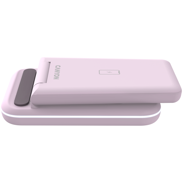 Безжична станция за зареждане на iWatch / iPhone / TWS слушалки Canyon WS-304, 3-В-1 за безжичнно зареждане, 15W/10W/7.5W/5W, розова