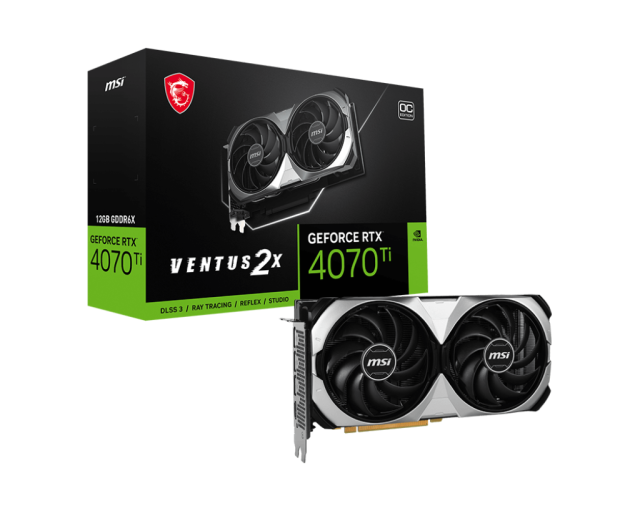 Видео карта MSI RTX4070 TI VENTUS 2X 12G, 192-bit, HDMI, 3x DP