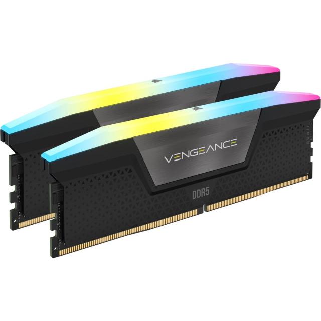 Памет Corsair Vengeance Black RGB 32GB (2x16GB) DDR5 4800MHz/6400MT/s, CL46, 1.25V 