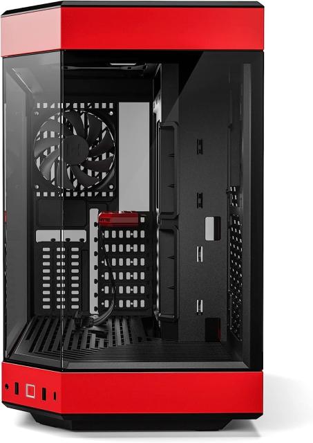Кутия HYTE Y60 W Tempered Glass, 2x USB 3.0, 1x USB-C 3.2, Черно и Червено, EATX/ATX/mATX/ITX