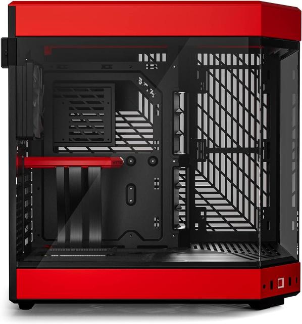 Кутия HYTE Y60 W Tempered Glass, 2x USB 3.0, 1x USB-C 3.2, Черно и Червено, EATX/ATX/mATX/ITX