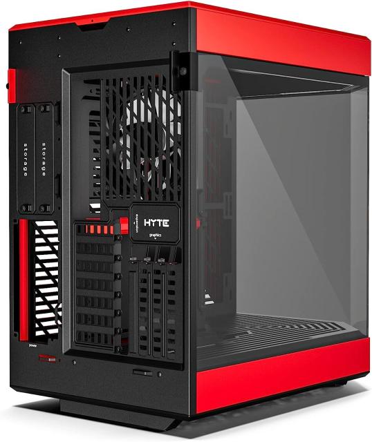 Кутия HYTE Y60 W Tempered Glass, 2x USB 3.0, 1x USB-C 3.2, Черно и Червено, EATX/ATX/mATX/ITX
