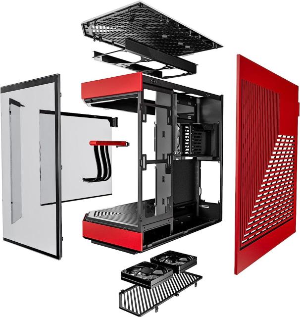 Кутия HYTE Y60 W Tempered Glass, 2x USB 3.0, 1x USB-C 3.2, Черно и Червено, EATX/ATX/mATX/ITX