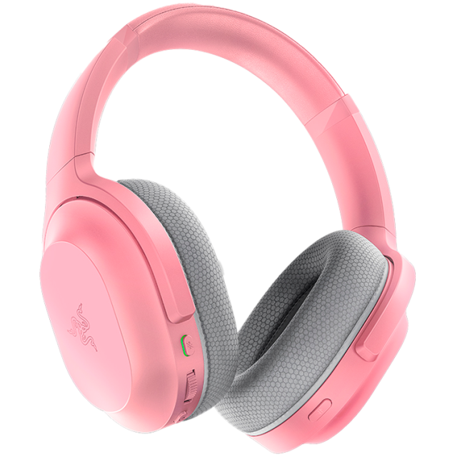 Слушалки Razer Barracuda, Wi-Fi, Bluetooth, шумопотискащ микрофон, USB-C, AUX, розови
