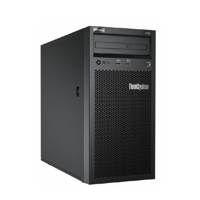 Сървър Lenovo ThinkSystem ST50, Xeon E-2226G  (6C 3.4GHz 12MB Cache/80W), SW RAID, 2xS4510 480GB, 1x16GB, 250W, No DVD, 3yr Warranty