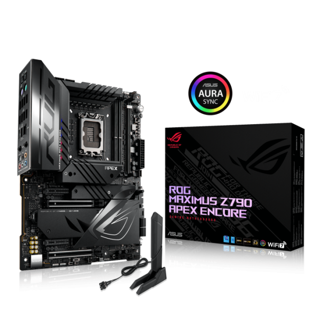 Дънна платка ASUS ROG MAXIMUS Z790 APEX ENCORE, LGA 1700, DDR5, Wi-Fi 7, USB Type-C, AURA Sync RGB, ATX