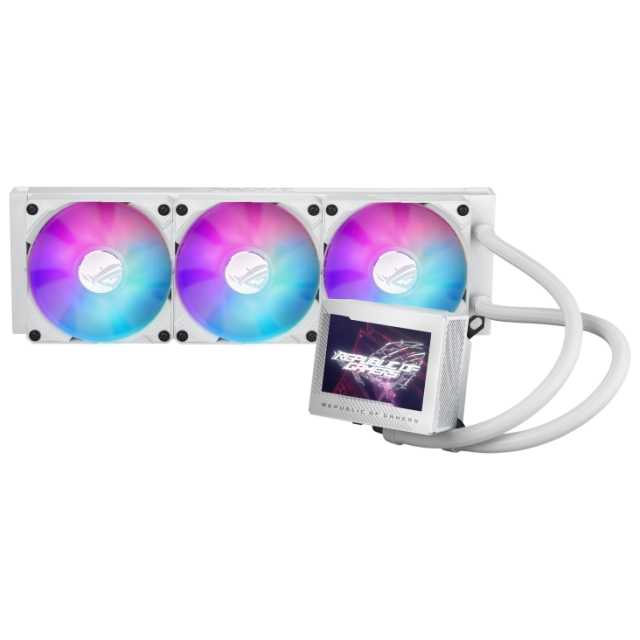 Охладител за процесор ASUS ROG RYUJIN III 360 ARGB White Edition, 3.5" Full Color LCD Display, Intel LGA 1700, 1200, 115x / AMD AM5, AM4