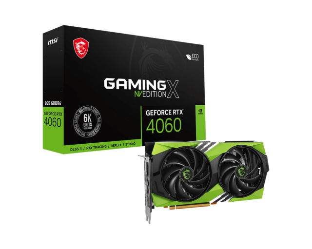 Видео карта MSI RTX4060 GAMING X NV EDIT 8GB GDDR6, 128-bit, HDMI, 3xDP