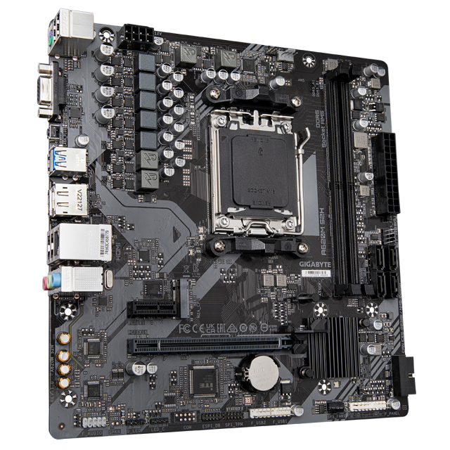 Дънна платка GIGABYTE A620M S2H, AM5, 2x DDR5,  1 x M.2 PCIe 4.0, 4 x SATA 6Gb/s, VGA, HDMI, DP, mATX