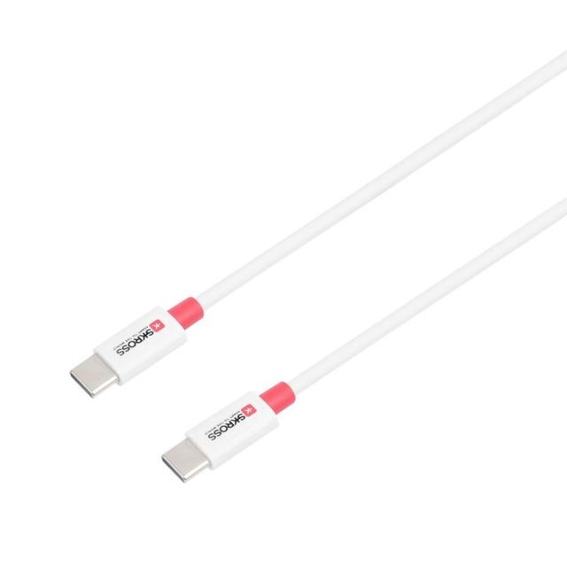 Кабел Skross, USB Type-C - USB Type-C 2.0 мъжко, 1.20 м, Бял