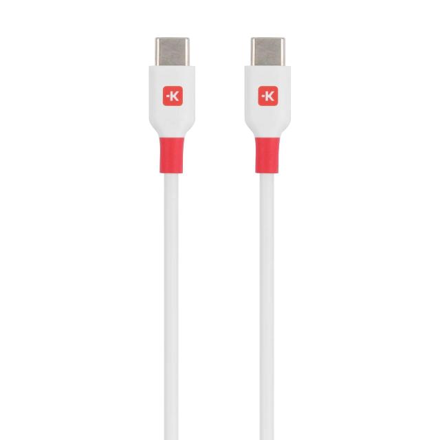 Кабел Skross, USB Type-C - USB Type-C 2.0 мъжко, 2.0 м, Бял