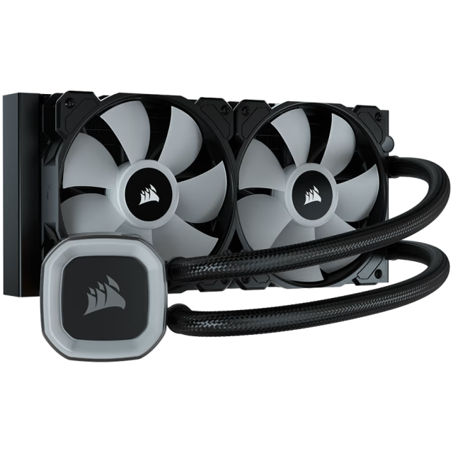 Охладител за процесор CORSAIR H100 RGB, 240mm Radiator, Liquid CPU Cooler, AMD/Intel