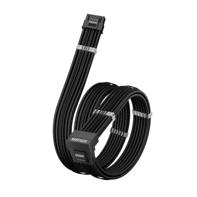 Модулен кабел 1stPlayer Custom Sleeved Modding Cable Black - PCIe 5.0 12VHPWR M/M