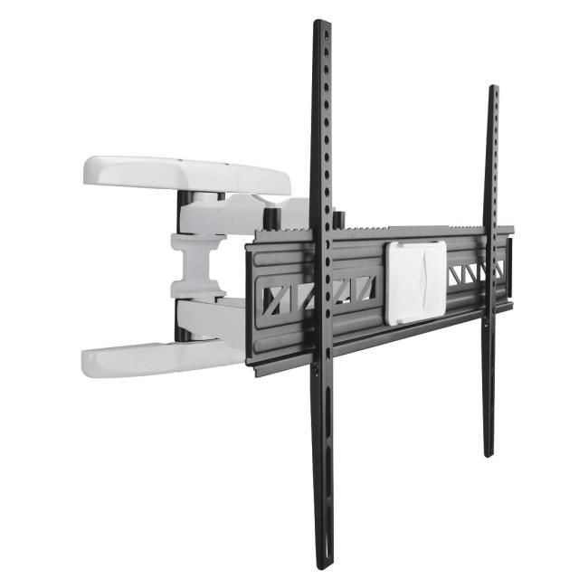 Стенна стойка за TV HAMA, Регулируема, 46"-90", до 75 кг, Черен/Бял