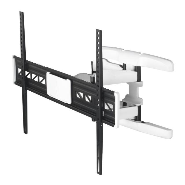 Стенна стойка за TV HAMA, Регулируема, 46"-90", до 75 кг, Черен/Бял