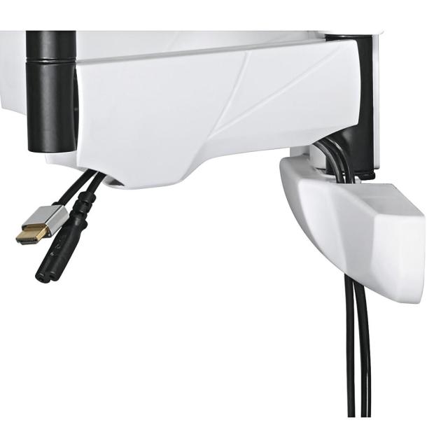 Стенна стойка за TV HAMA, Регулируема, 46"-90", до 75 кг, Черен/Бял