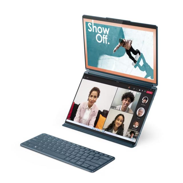 Лаптоп Lenovo Yoga Book 9 13IRU8, (10-ядрен) Intel Core i7-1355U 1.7/5.0GHz, Dual 13.3" (33.78cm) WQXGA+ OLED Touch, 16GB LPDDR5X, 1TB SSD NVMe, 3x Thunderbolt 4, Windows 11 Home