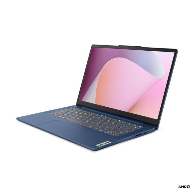 Лаптоп Lenovo IdeaPad Slim 3 14AMN8, 14.0" (35.56 cm), Full HD, AMD Ryzen 5 7520U (2.8/4.3GHz, 4M), AMD Radeon 610M, 16GB LPDDR5, 512GB SSD, Free DOS