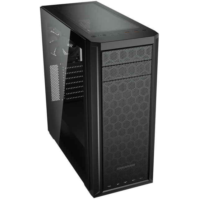Кутия COUGAR  MX330-G Pro, Mid Tower, 2x USB 3.0, 2x USB 2.0, Mic x 1 / Audio x 1, RGB button, MiniITX/MicroATX/ATX, черна