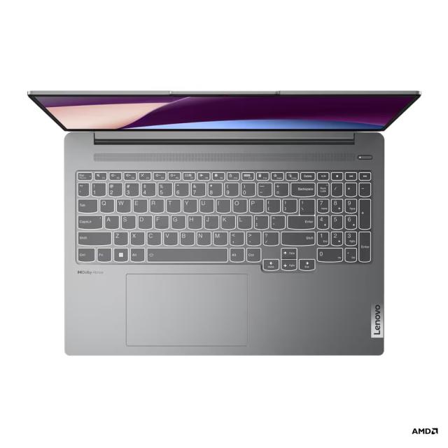 Лаптоп Lenovo IdeaPad Pro 5 16APH8, AMD Ryzen 7 7840HS 8C (3.8/5.1GHz, 16MB cache), 16" (40.64cm) 2.5K 120Hz Anti-Glare, 32GB LPDDR5x, 1TB SSD NVMe, 1x USB4, Free DOS