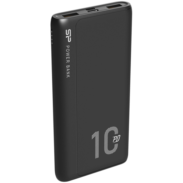 Външна батерия Silicon Power QP15, 10 000mAh, 2x USB A Out, 1x Micro USB in + 1x USB C In/out, черна