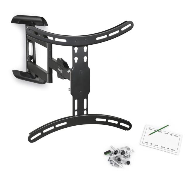 Стенна стойка за TV HAMA, Fullmotion, 2 рамена, черна, 65", 400х400, до 25кг