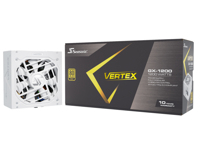 Захранване SEASONIC VERTEX GX-1200 1200W White, 80+ Gold PCIe 5.0, Fully Modular
