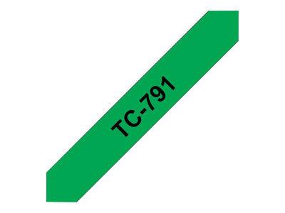 Консуматив BROTHER P-Touch TC-791 black on green 9mm TC791