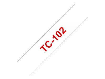 Консуматив BROTHER P-Touch TC-102, Red on Clear, 12mm