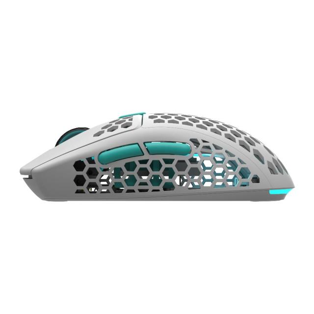 Геймърска мишка Dark Project ME4, Wireless, White/Neon Blue