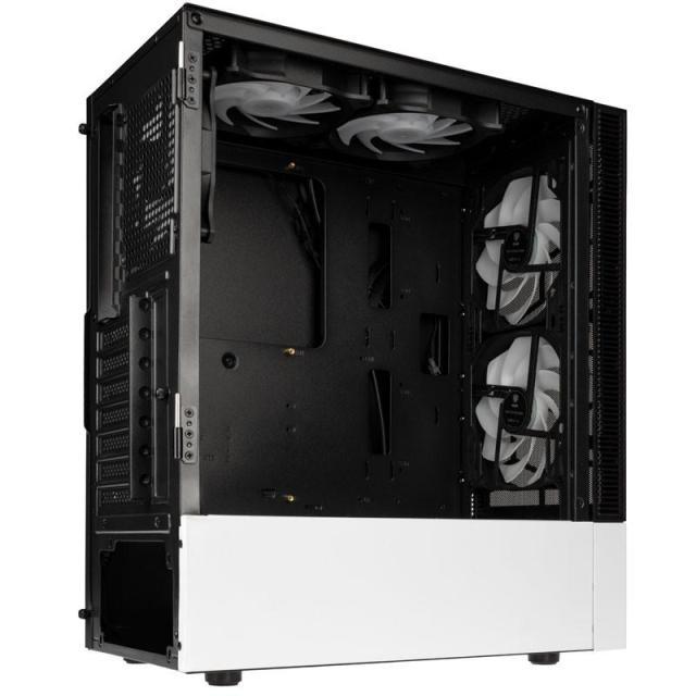 Кутия Kolink Observatory MX Mesh ARGB TG Mid-Tower, 2x USB-A 3.0, 1x USB-A 2.0, 1x 3,5 mm HD-Audio, ATX, Micro-ATX, Mini-ITX, Черен/Бял 