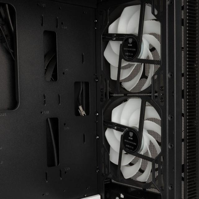 Кутия Kolink Observatory MX Mesh ARGB TG Mid-Tower, 2x USB-A 3.0, 1x USB-A 2.0, 1x 3,5 mm HD-Audio, ATX, Micro-ATX, Mini-ITX, Черен/Бял 