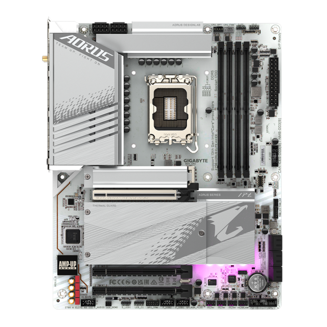 Дънна платка GIGABYTE Z790 AORUS ELITE AX ICE, LGA1700, 4x DDR5, PCIe 5.0, Wi-Fi 6E, RGB Fusion, HDMI, DP, ATX