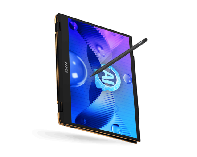 Лаптоп MSI Summit E13 AI Evo A1MTG-016BG, Intel Core Ultra 7 155H 16C (1.4/4.8GHz, 36MB), 13.3" (33.78cm) FHD+ IPS Touchscreen, 32GB LPDDR5, 1TB SSD NVMe, 2x Thunderbolt, Windows 11 Pro