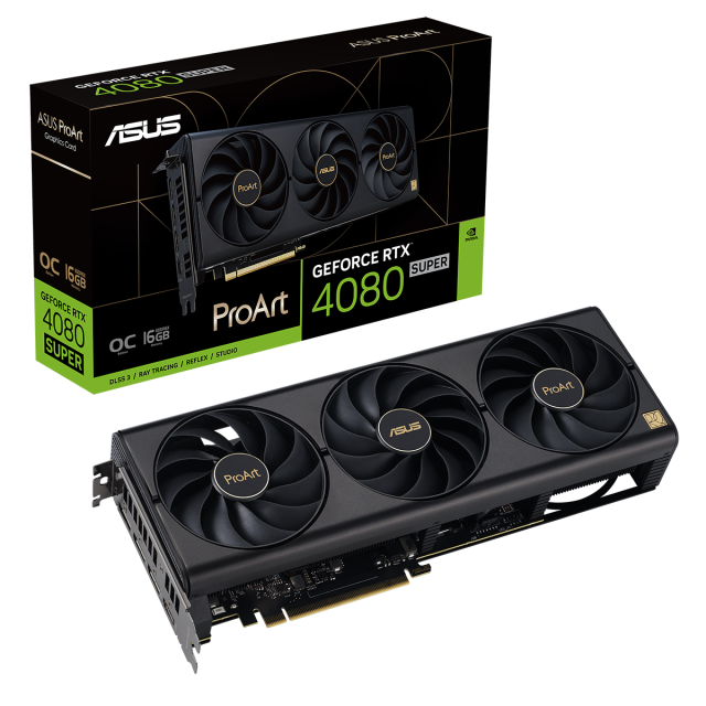 Видео карта ASUS ProArt GeForce RTX 4080 SUPER OC 16GB GDDR6X, 256-bit, HDMI, 3x DP